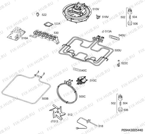 Взрыв-схема плиты (духовки) Electrolux EKI6764AOX - Схема узла Electrical equipment